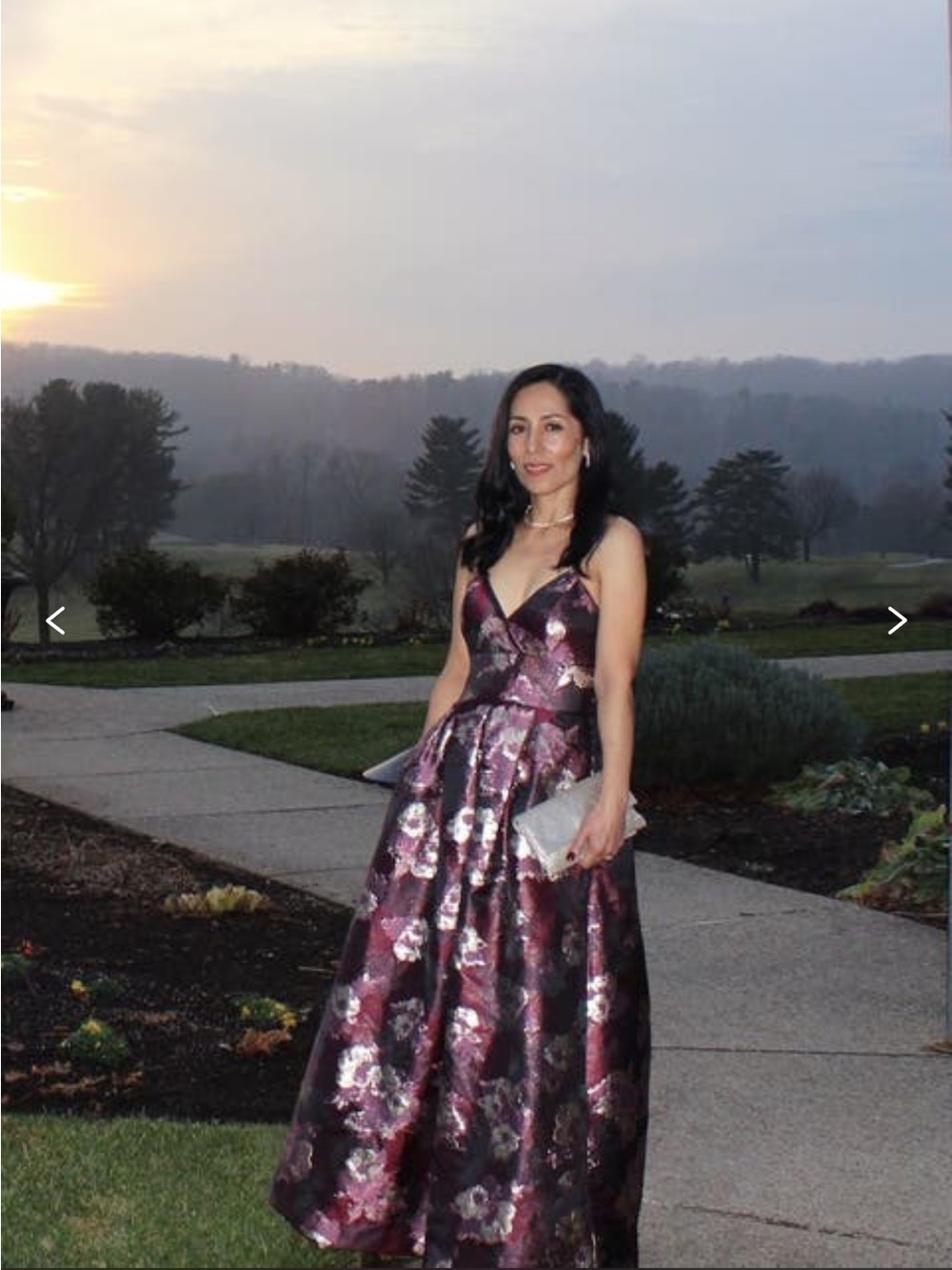 Hutch Merlot Floral Gown - Picture 3 of 7